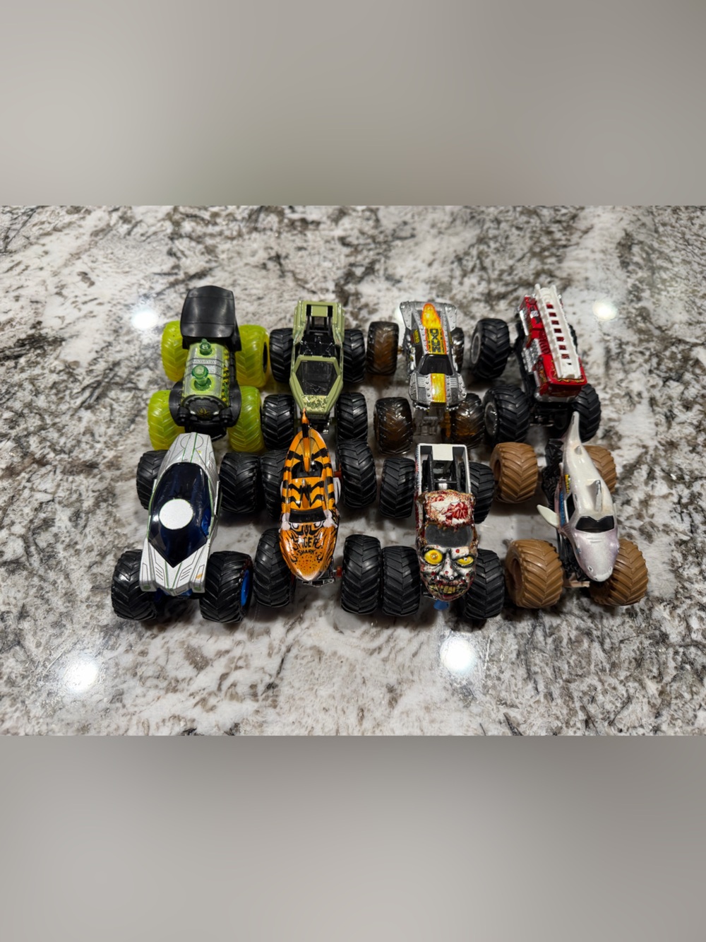 Assorted Kids Monster Truck Toy Pack - Green, Orange, White, Black & Brown